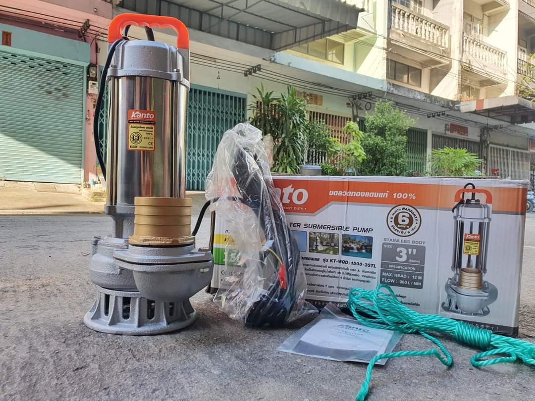 ไดโว่ดูดโคลน 3” แสตนเลส ยี่ห้อ KANTO รุ่น KT-WQD-1500-3STL