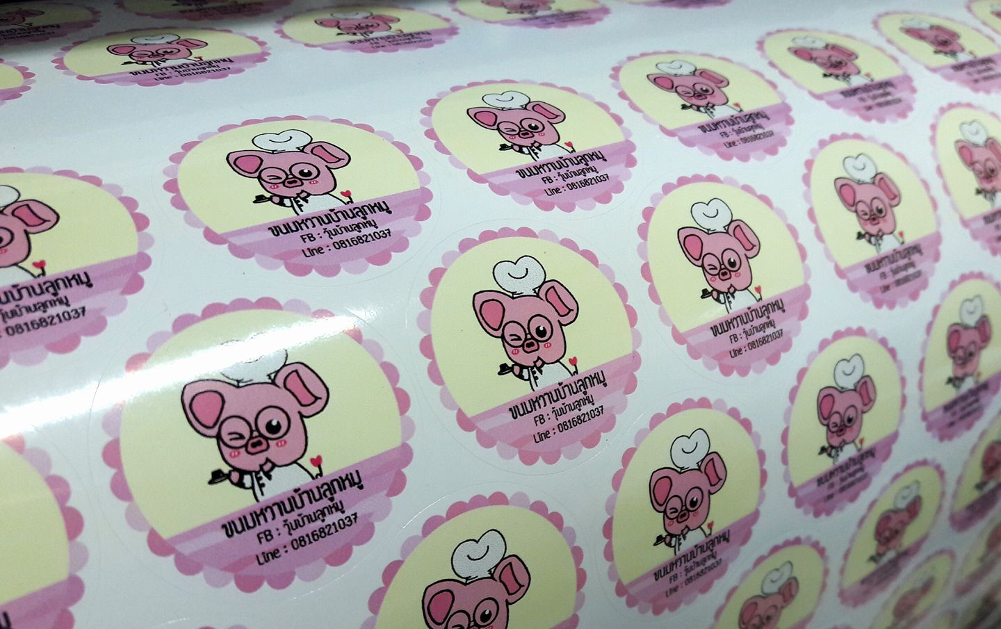 ฉลากสินค้าสติ๊กเกอร์พีวีซี (PVCขาว)