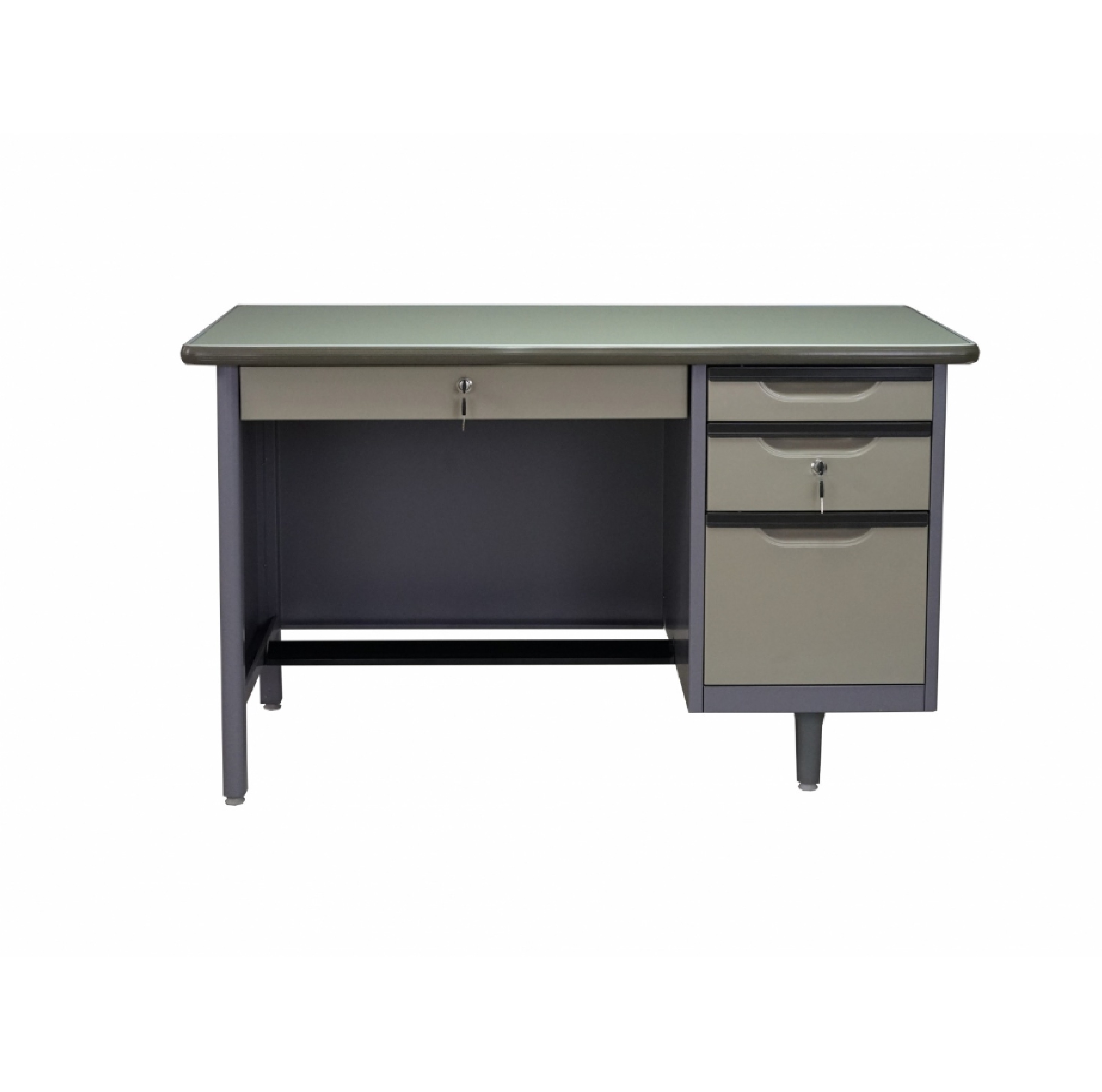ATMOS โต๊ะทำงานเหล็ก 123x67x75.3ซม.(4ฟุต) ทูโทนเทา