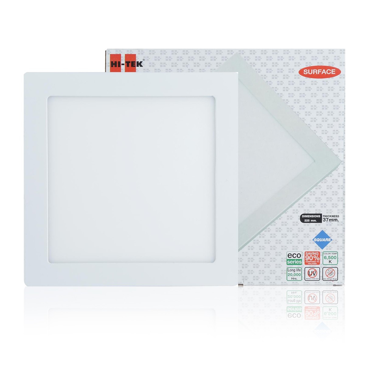 HI-TEK ดาวน์ไลท์ LED ทรงเหลี่ยม แบบติดลอย 18 วัตต์ (DAY LIGHT)