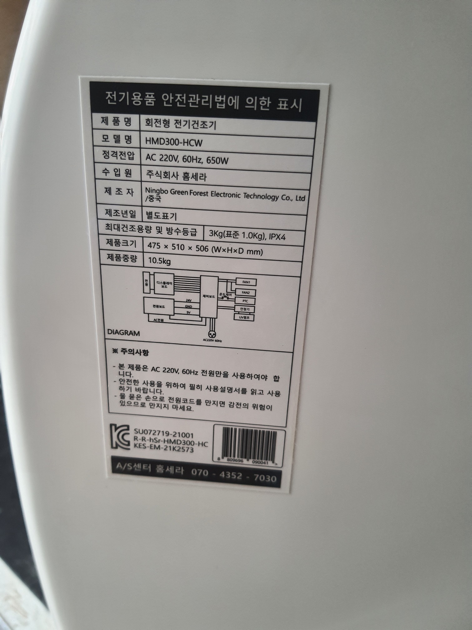 ซ่อมเครื่องอบผ้าขนาดเล็ก ยี่ห้อ HOMECERA รุ่น HMD300-HCW อาการมอเตอร์ไม่หมุน