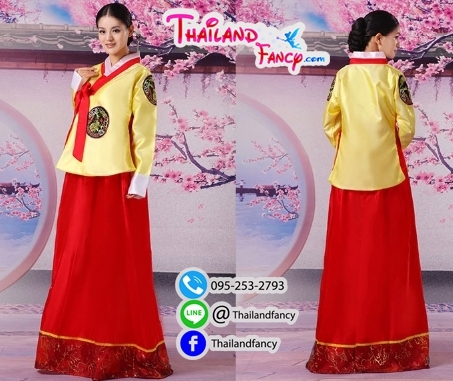 ชุดแฟนซีผู้หญิงสำหรับเช่า เช่าชุดแฟนซีเกาหลี ชุดฮันบกเกาหลี Korea Costume ชุดคอสเพลย์ฮันบกหญิง ชุดฮันบกสีแดง สีเหลือง สีชมพู สีเขียว