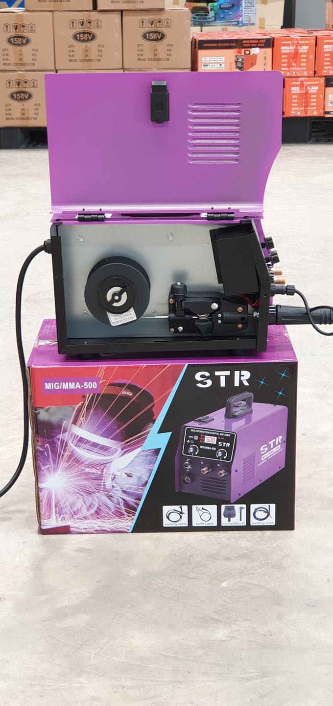 ตู้เชื่อมไฟฟ้า STR 2 ระบบ MIG/MMA 500A ระบบ FLUX CORED ไม่ต้องใช้ก๊าส CO2 แถมลวดCO2 1 โล