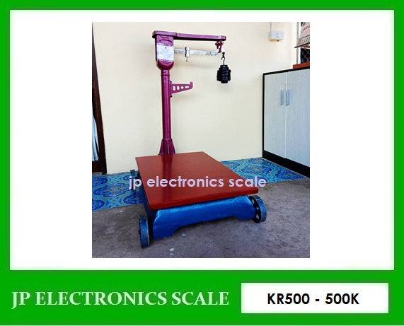 เครื่องชั่งคานเลื่อน500kg ตาชั่งคานเลื่อน500kg เครื่องชั่งแบบคานเลื่อน500กิโลกรัม เครื่องชั่งระบบคานเลื่อน500kg เครื่องชั่งเคลื่อนย้ายได้500กิโลกรัม ยี่ห้อ KR รุ่น KR-500 ความละเอียด100กรัม ขนาดแท่นชั่ง 45*68CM.