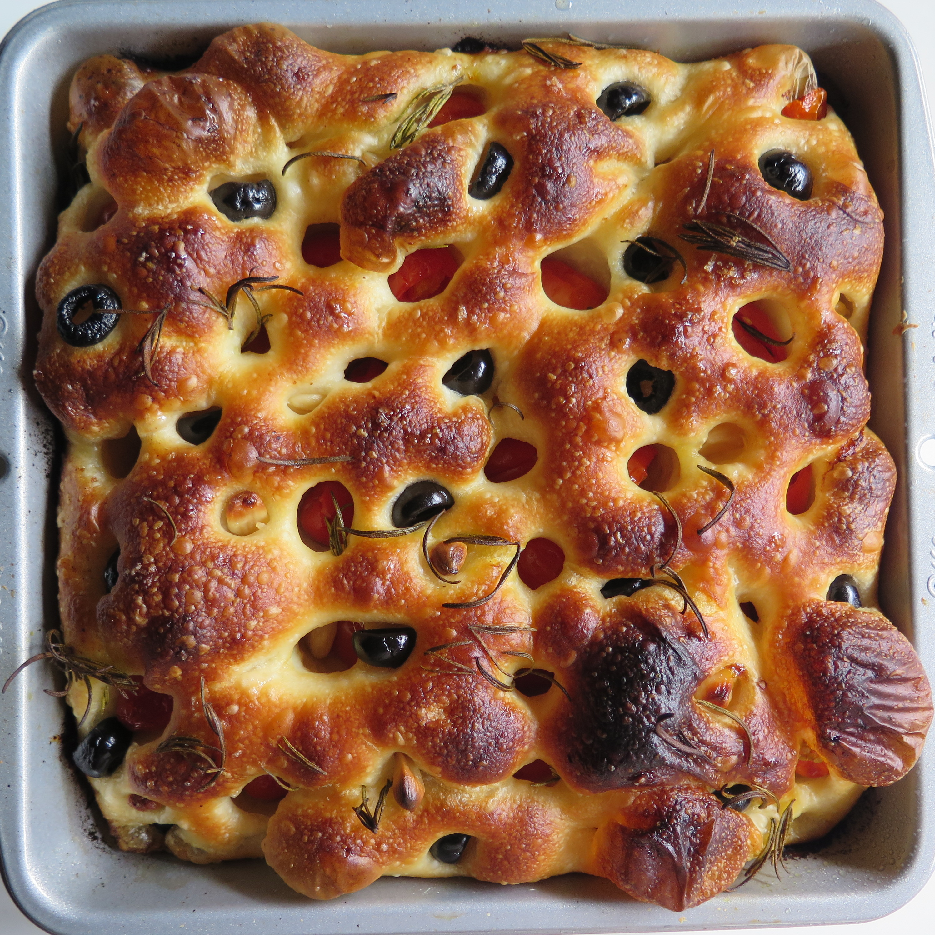 Ⓥ Sourdough Focaccia : Tomato, Olive, & Rosemary (Vegan)