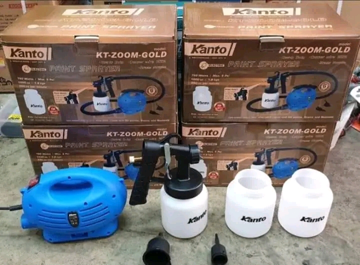 กาพ่นสีไฟฟ้ายี่ห้อ KANTO รุ่น KT-ZOOM-GOLD (รุ่นถังพลาสติก) แต่แถมมากกว่าเดิม รวม 3 ถัง