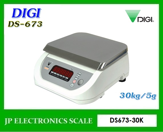 เครื่องชั่ง30กิโลกรัม เครื่องชั่งน้ำหนัก30กิโล เครื่องชั่งละเอียดสูง30kg เครื่องชั่งน้ำหนัก30kg ตาชั่ง30กิโล ความละเอียด 5g กิโลดิจิตอล15กิโล เครื่องชั่ง30kg x 5g ยี่ห้อ DIGI รุ่น DS-673-30K ขนาดถาดชั่งน้ำหนัก 216*216mm.
