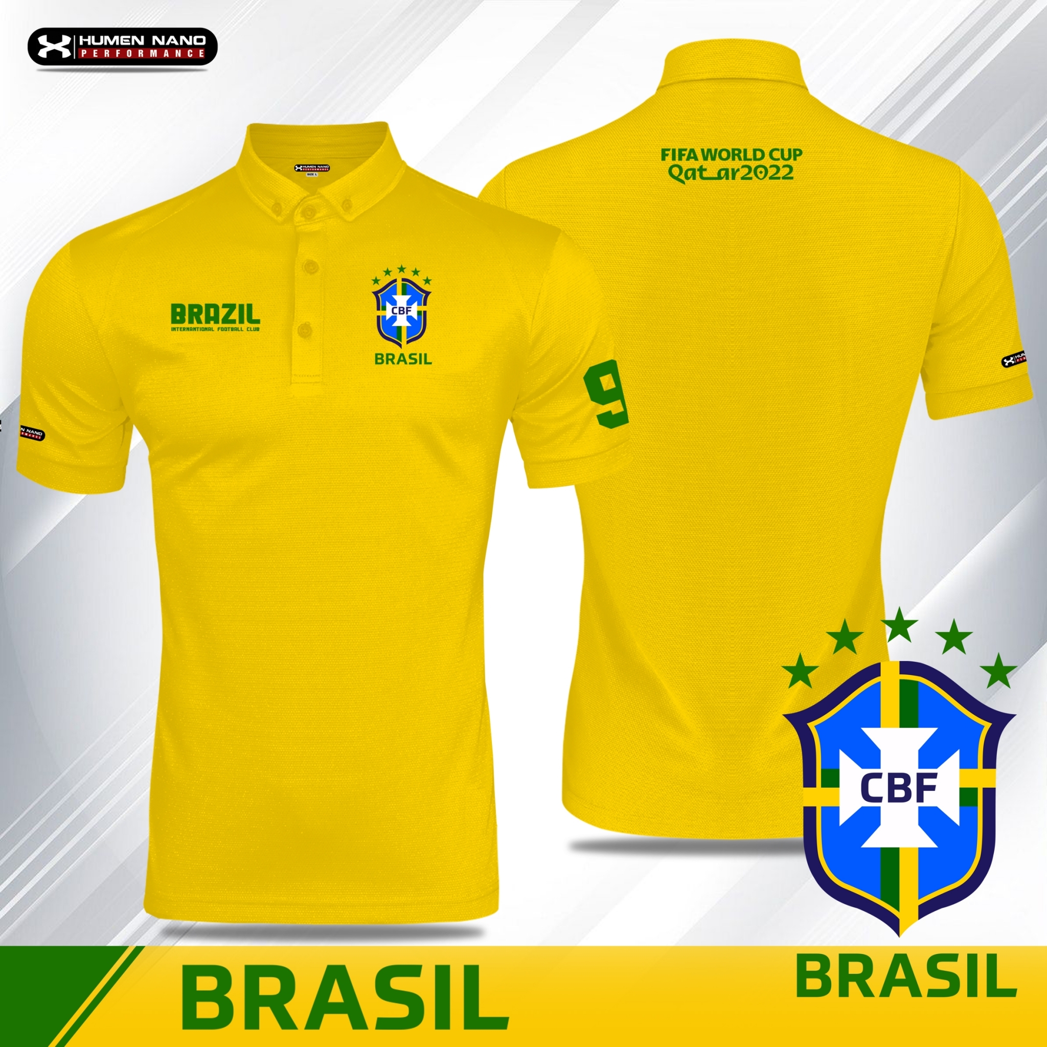 FB03-เสื้อโปโลแฟชั่น ทีมชาติบราซิล2022