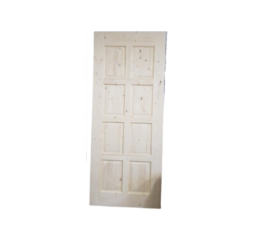 ประตูไม้สน บานทึบ 8ฟัก PN-3 200x80cm. GREATWOOD