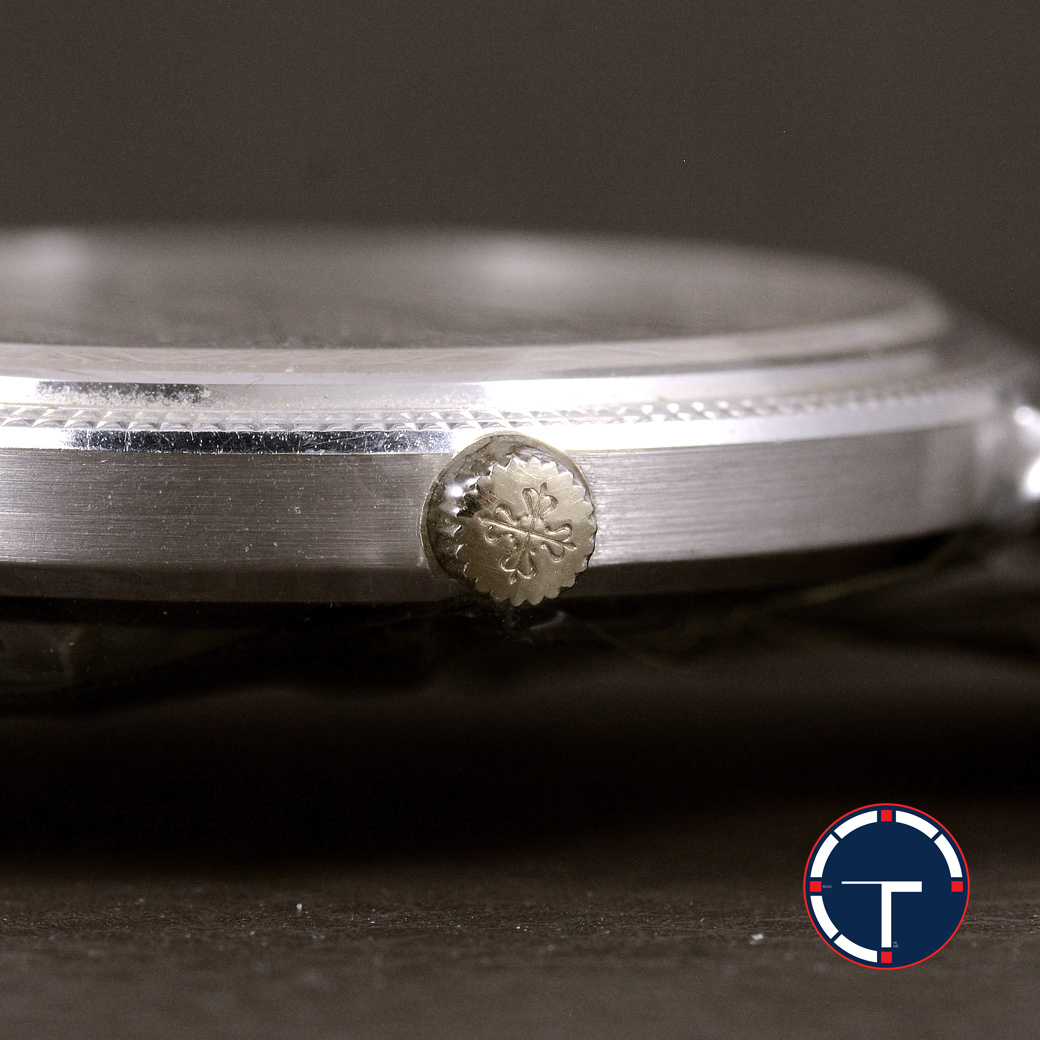 Patek Philippe Calatrava Ref.3611 หน้าปัดพีระมิดเล็ก ตัวเรือนทองคำขาว สายทองคำขาวแท้ หัวเข็มขัดแท้ ไขลาน ขนาด 33 mm
