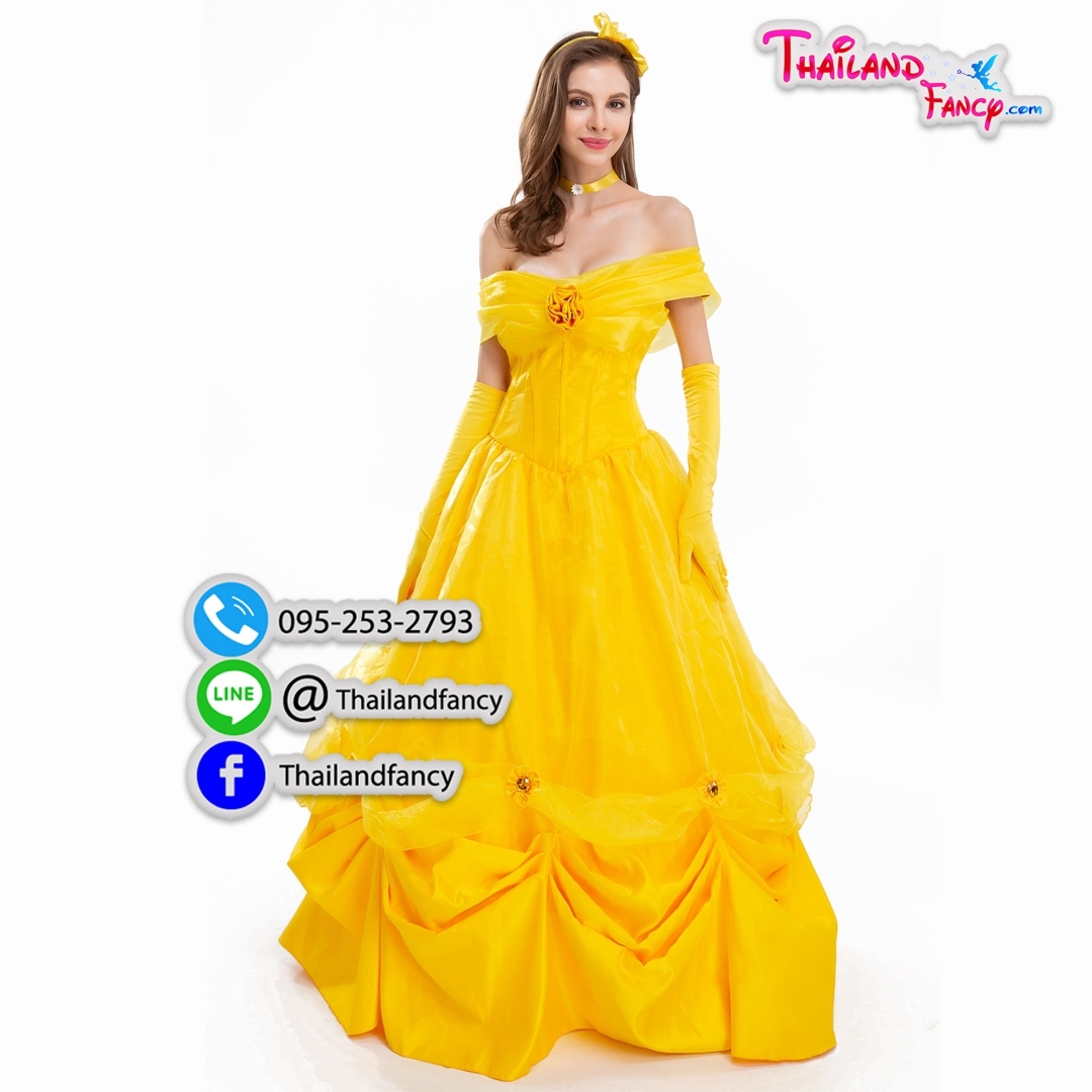 ชุดแฟนซีผู้หญิงสำหรับเช่า Belle Costume เช่าชุดแฟนซีเจ้าหญิงเทพนิยาย Beauty and the Beast ชุดเช่าเจ้าหญิงเบลล์การ์ตูนบิวตี้แอนด์เดอะบีสท์