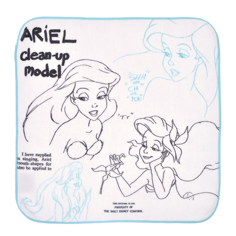 Disney princess Ariel ผ้าเช็ดหน้า เจ้าหญิงแอเรียล ของแท้จาก Disney store ญี่ปุ่น ขนาด : 25 x 25 cm