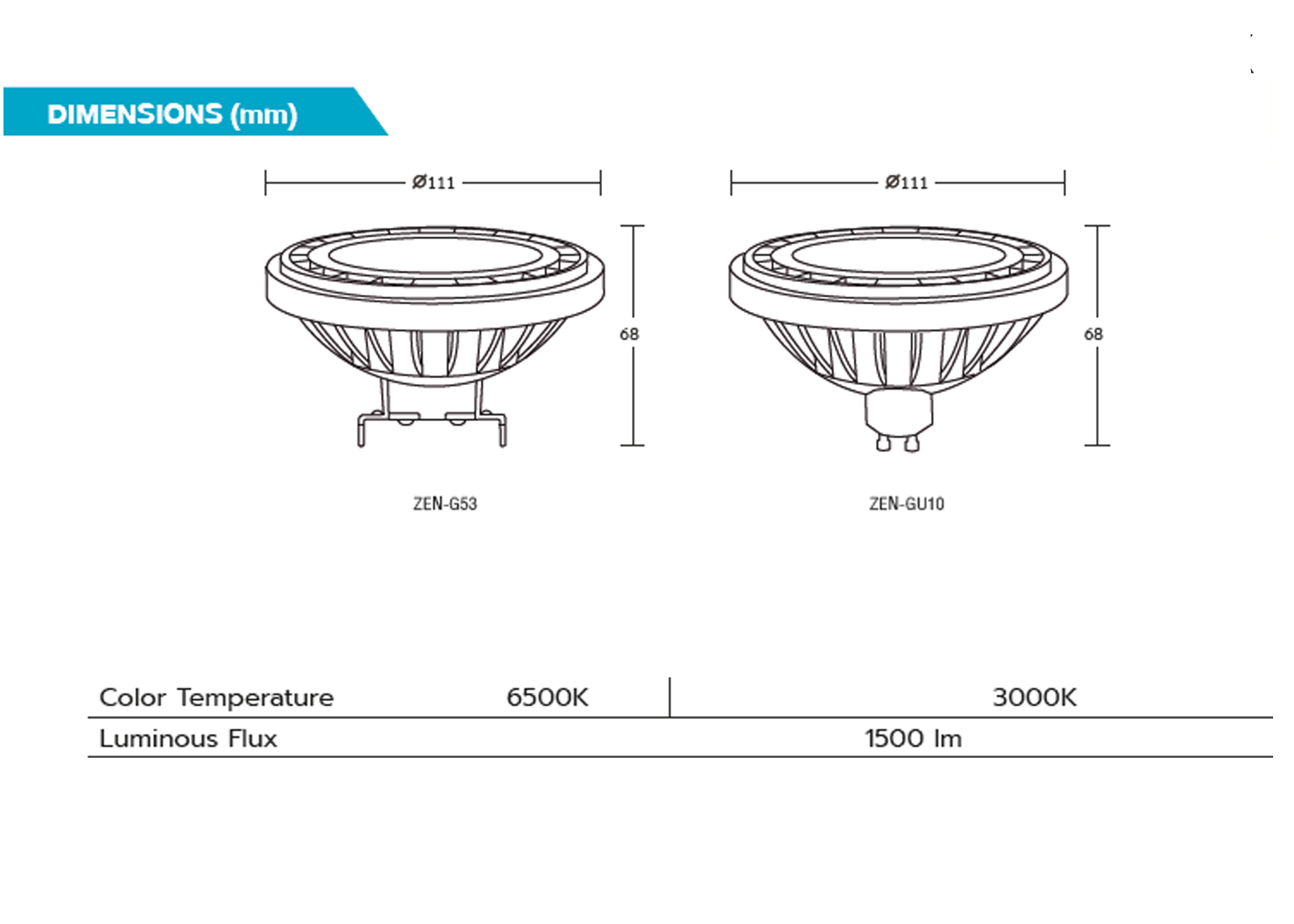 หลอด LED AR111 #ZEN 15W BEC