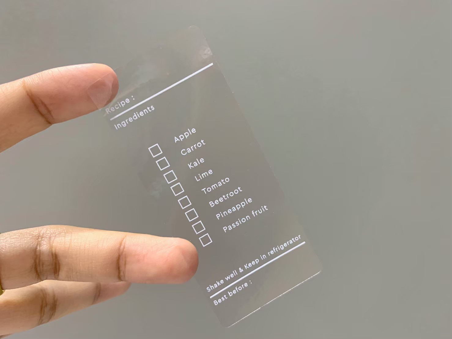 ฉลากสินค้าใสตัวหนังสือขาว สติ๊กเกอร์ใสพิมพ์สีขาว พิมพ์หมึกขาว