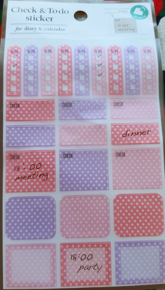 Embellishments for scrapbooking sticker / Check Todo sticker for diary & Calendar สติ๊กเกอร์ ตกแต่งจากญี่ปุ่น
