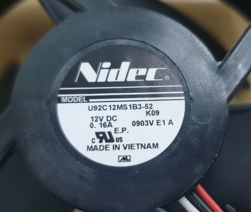 Nidec U92C12MS1B3-52 K09 พัดลมตู้เย็น SAMSUNG 12VDC (มีโฟมด้านข้าง) ขนาด 91.2*91.2 mm