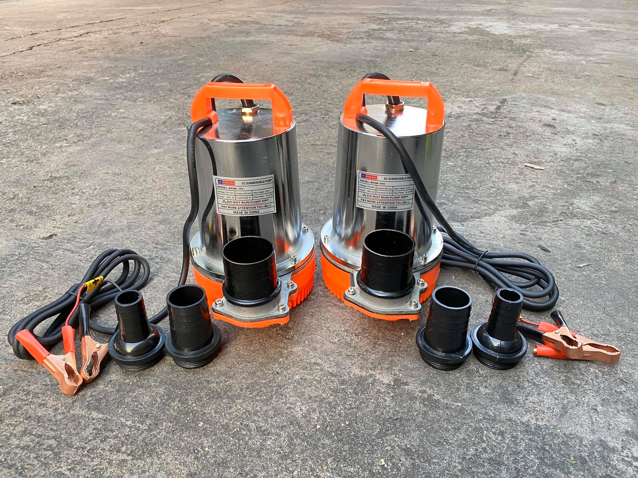 ปั้มไดโว่DC ยี่ห้อ Starway มี 2 ขนาด 12V และ 24V ท่อ 3 ขนาด 1นิ้ว 1.5นิ้ว 2นิ้ว สายไฟยาว 3 เมตร