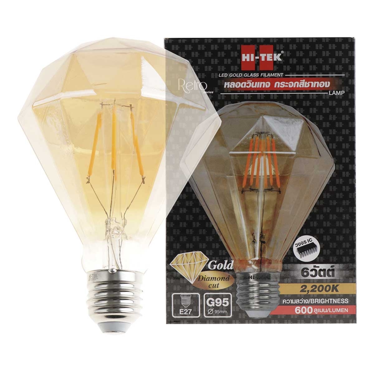 HI-TEK หลอดไฟ LED ทรงเหลี่ยมเพชร 4 วัตต์
