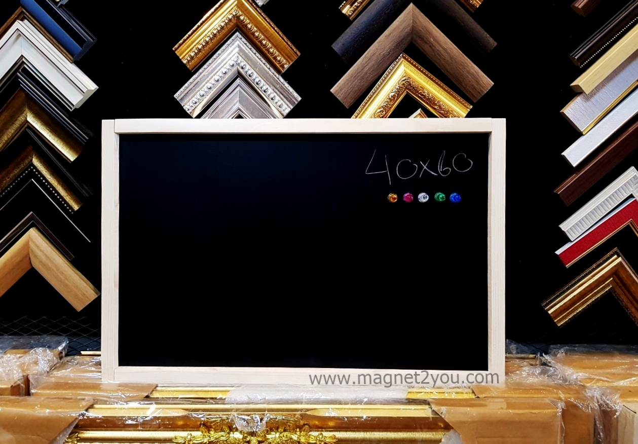 กระดานดำแม่เหล็ก 40x60 ติดผนัง เลือกสีกรอบได้