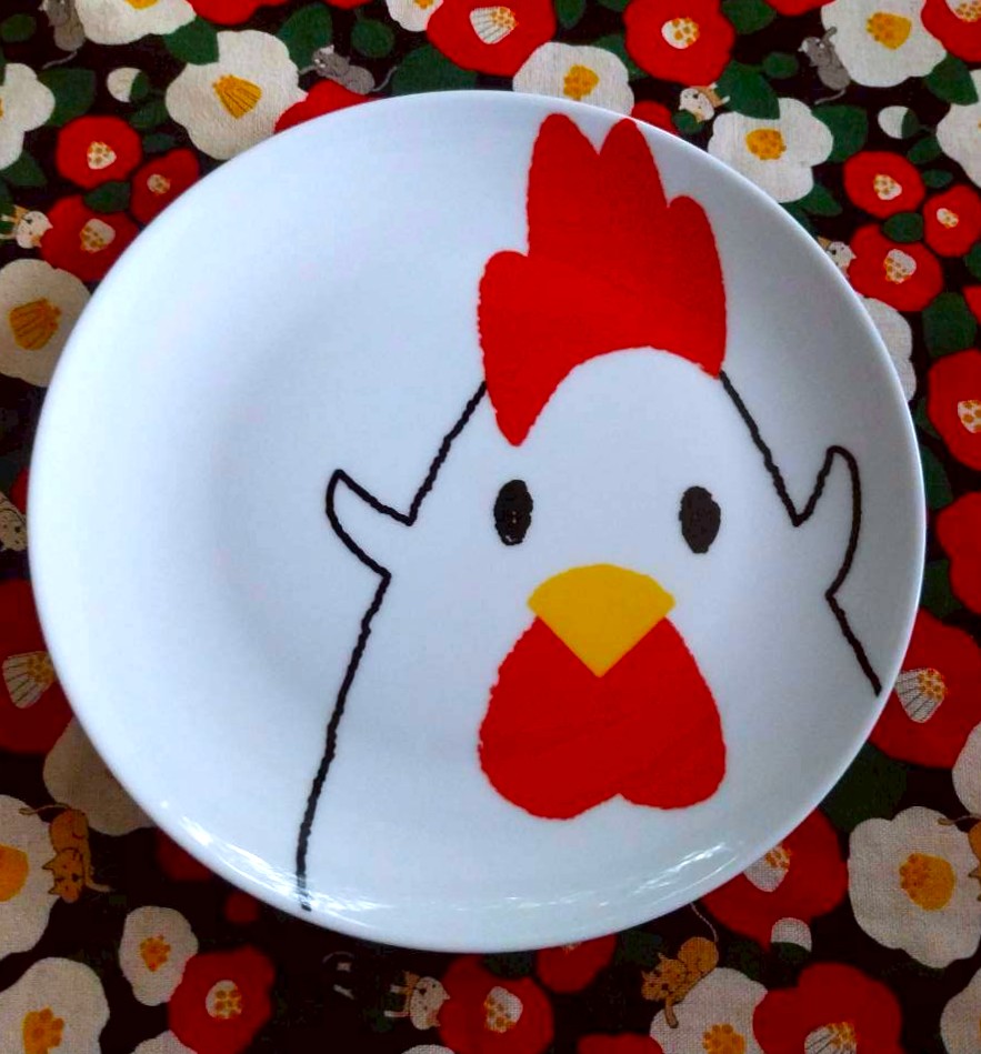 จาน เซรามิค น้อง ไก่ คาราเกะ จากญี่ปุ่น น่ารักมากๆ หนา สวย 19 cm Lawson x Karaage Kun Plate