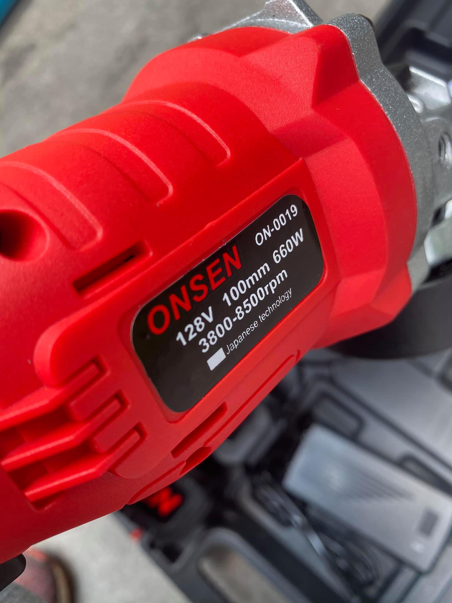 เจียไร้สาย ยี่ห้อ ONSEN 128V แถมแบต 2 ก้อน ➕แถมหัวบาร์โซ่ต่อเจีย 11.5”