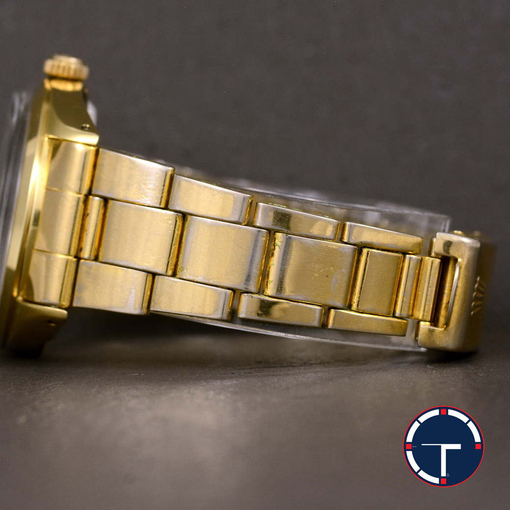Rolex Air-King Gold Capped Ref.5520 หน้าปัดลายผ้า ตัวเรือนทองหุ้ม มีสายเหล็กOysterแท้ทองหุ้ม นาฬิกาปี1971 Automatic ขนาด 34 mm