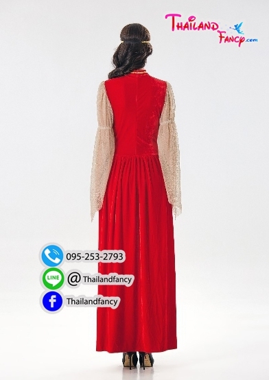 ชุดแฟนซีผู้หญิง Greek Cosplay ชุดเทพธิดากรีก ชุดอียิปต์ ชุดคลีโอพัตรา ชุดกรีกโรมันหญิง ชุดกรีกเดรสแดงผ่าหน้าแต่งผ้าลายทอง