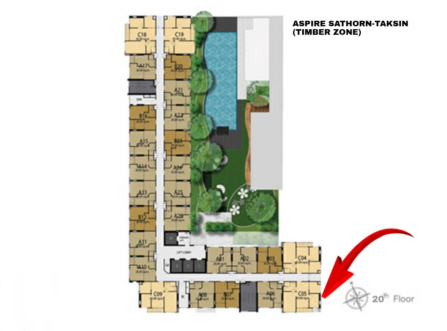 For rent Aspire Sathorn-Taksin (Timber zone)
