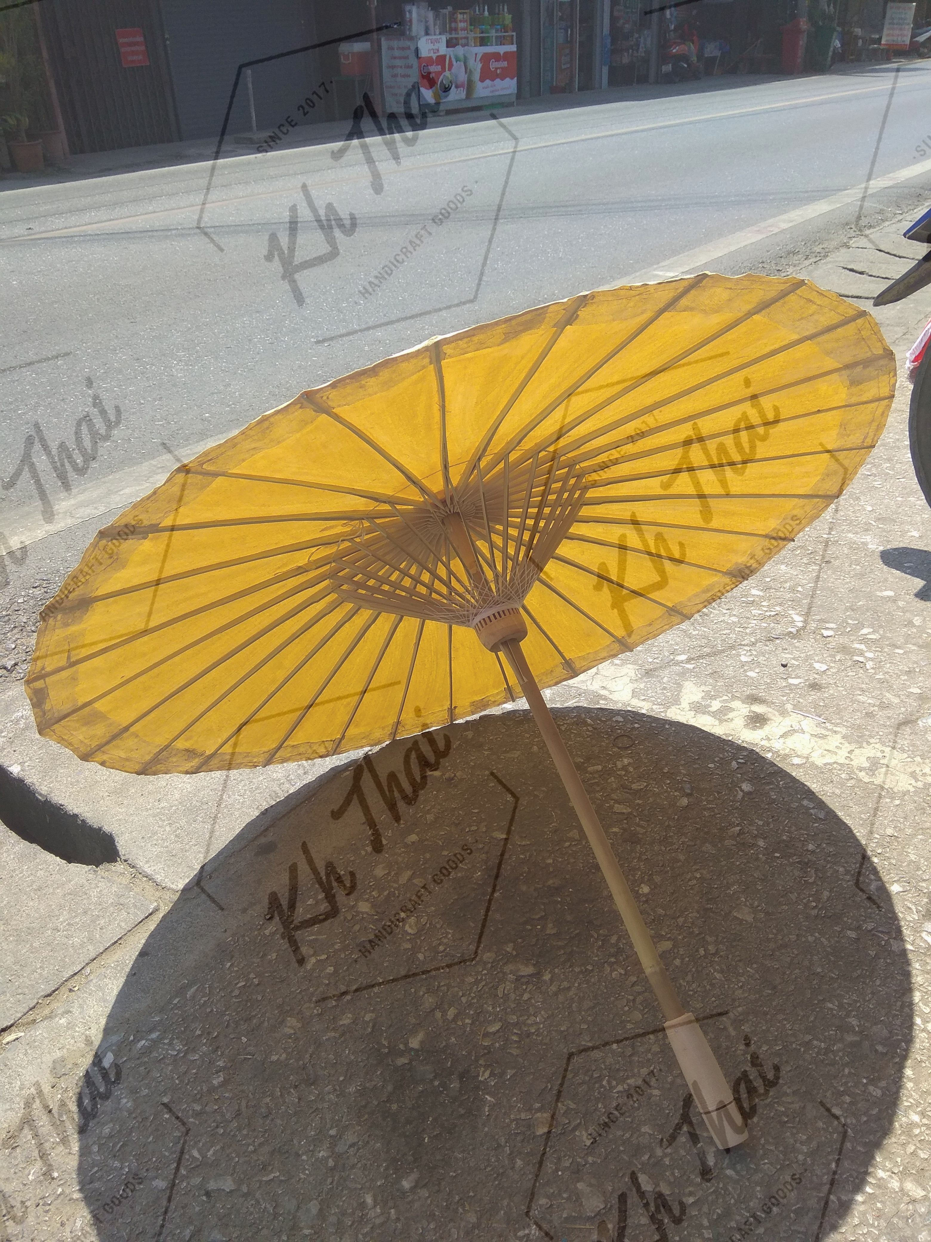 ร่มเชียงใหม่ ร่มผ้าน้ำมัน สีครีม17 นิ้ว ร่มแม่การะเกด กันน้ำได้