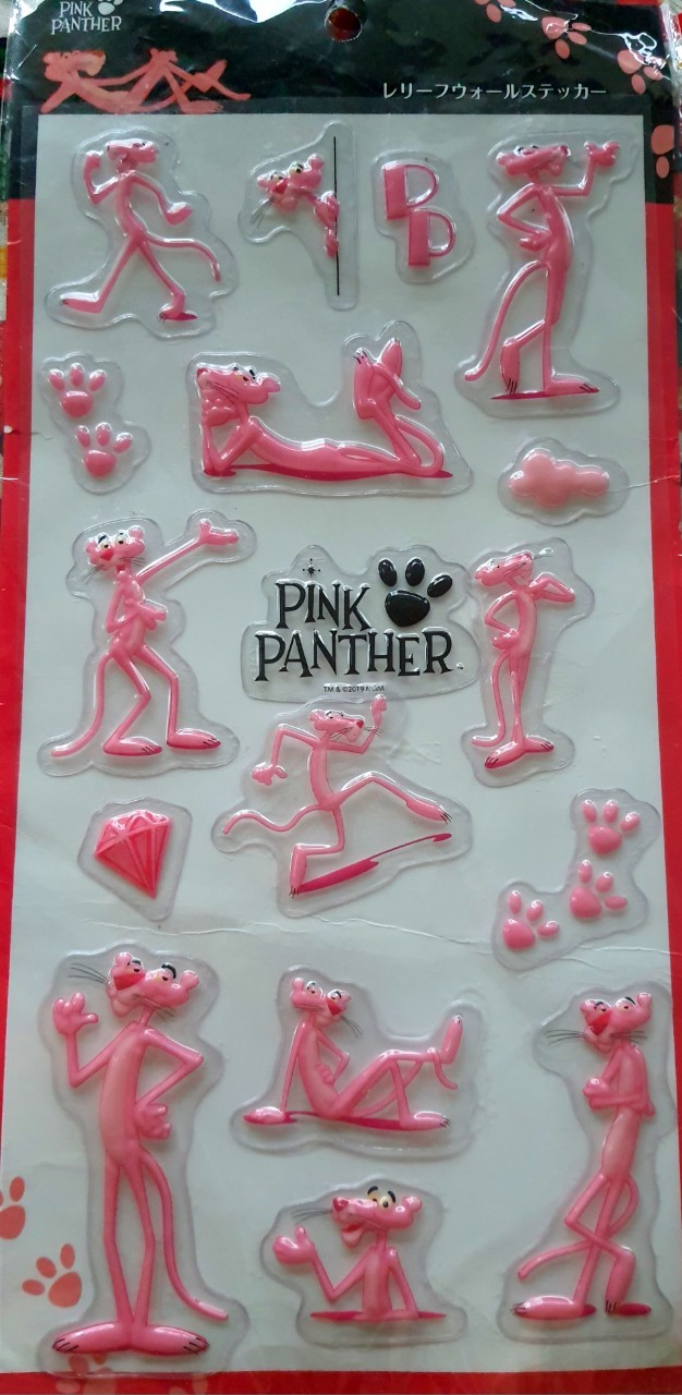 Pink PANTHER พิ้งค์แพนเตอร์ สติ๊กเกอร์ แผ่นใหญ่ จากญี่ปุ่น Size : 350 x 180 mm