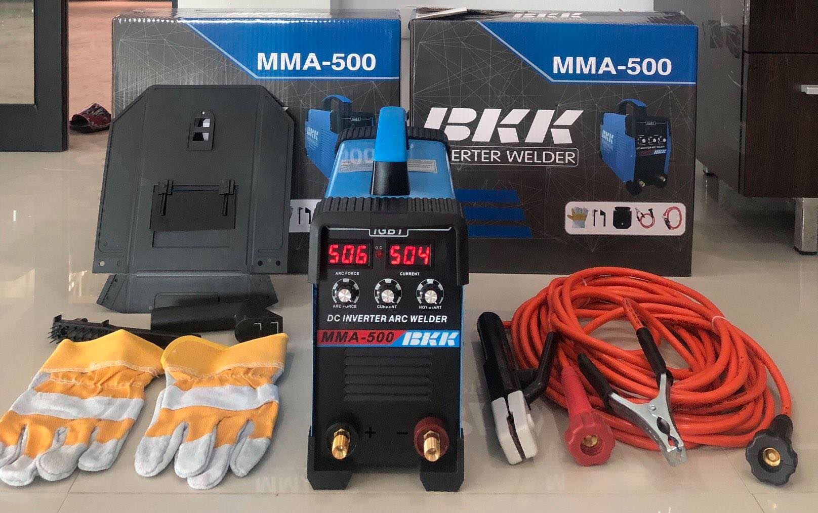 ตู้เชื่อม BKK MMA 500 จอดิจิตอล 3 ปุ่มปรับ พร้อมสายเชื่อมยาว 10เมตร