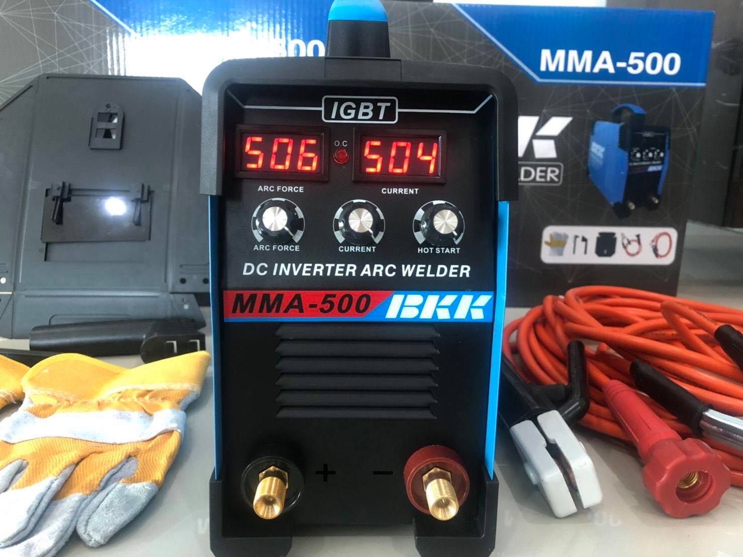 ตู้เชื่อม BKK MMA 500 จอดิจิตอล 3 ปุ่มปรับ พร้อมสายเชื่อมยาว 10เมตร