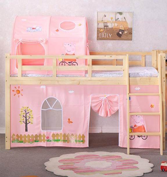 เตียง 2 ชั้น (4.0 ฟุต) รุ่น Children (B) เต๊นท์สีชมพู