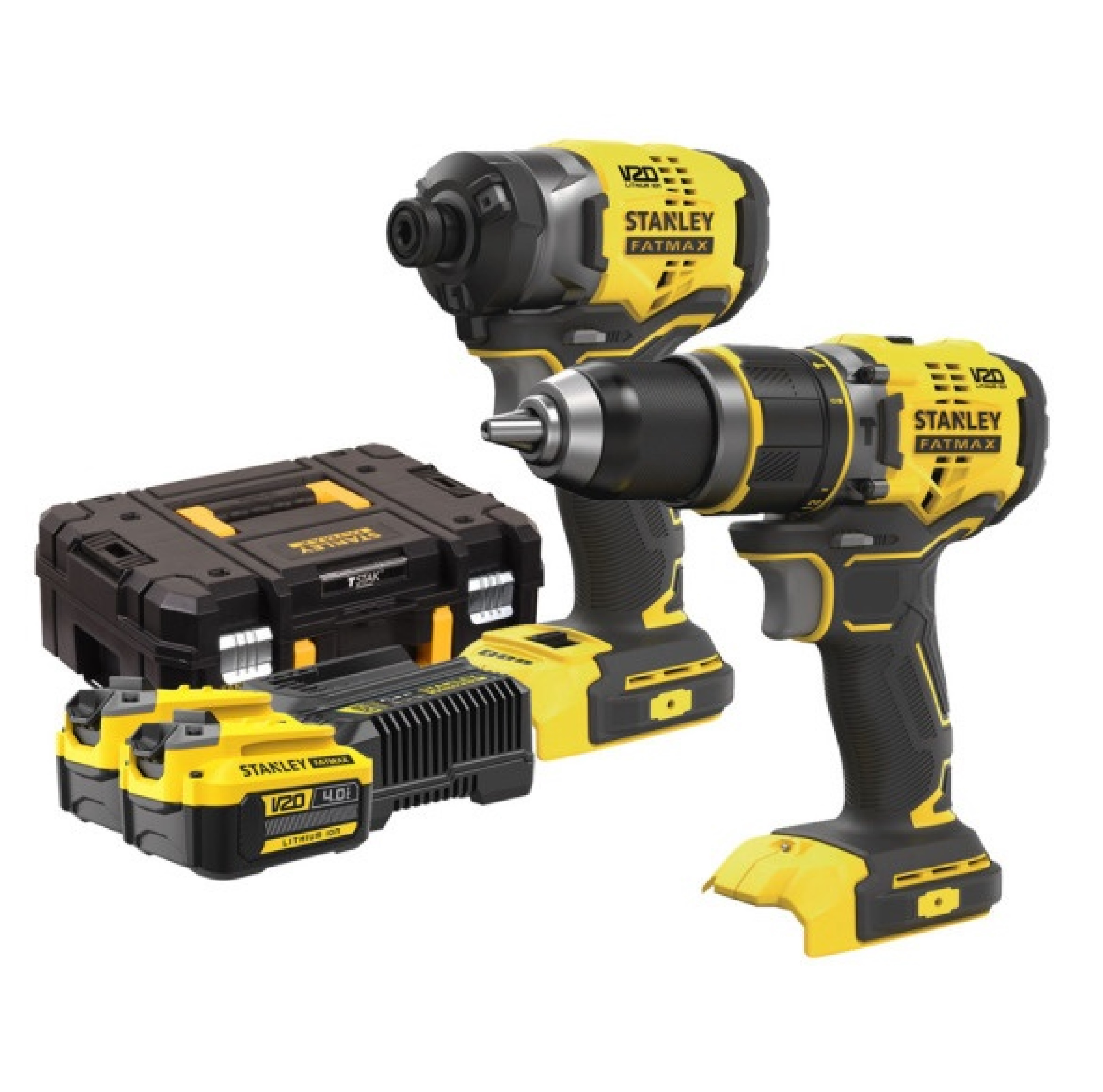 STANLEY ชุดสว่านกระแทก+ไขควงกระแทกไร้สาย ไร้แปรงถ่าน 20V SBDI469M2T-B1 พร้อมแบตฯ