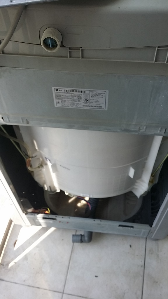 ซ่อมเครื่องซักผ้า ยี่ห้อ LG รุ่น WF-T1255TD อาการมีน้ำขังไม่ปล่อยน้ำทิ้ง