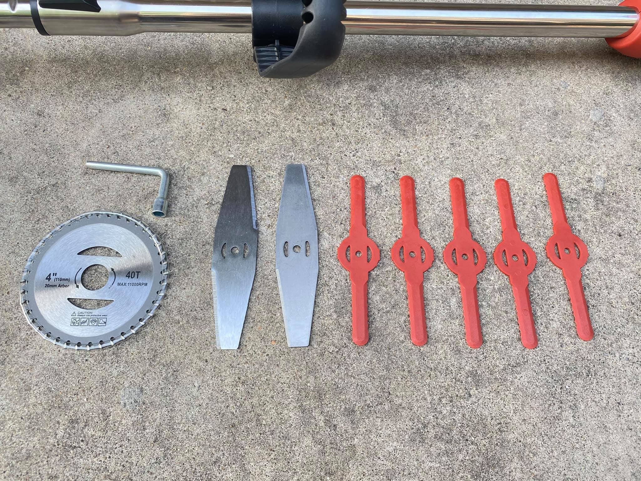 เครื่องตัดหญ้าไร้สาย ยี่ห้อ Onsen 128V แถมใบตัดรวม 8 ใบ