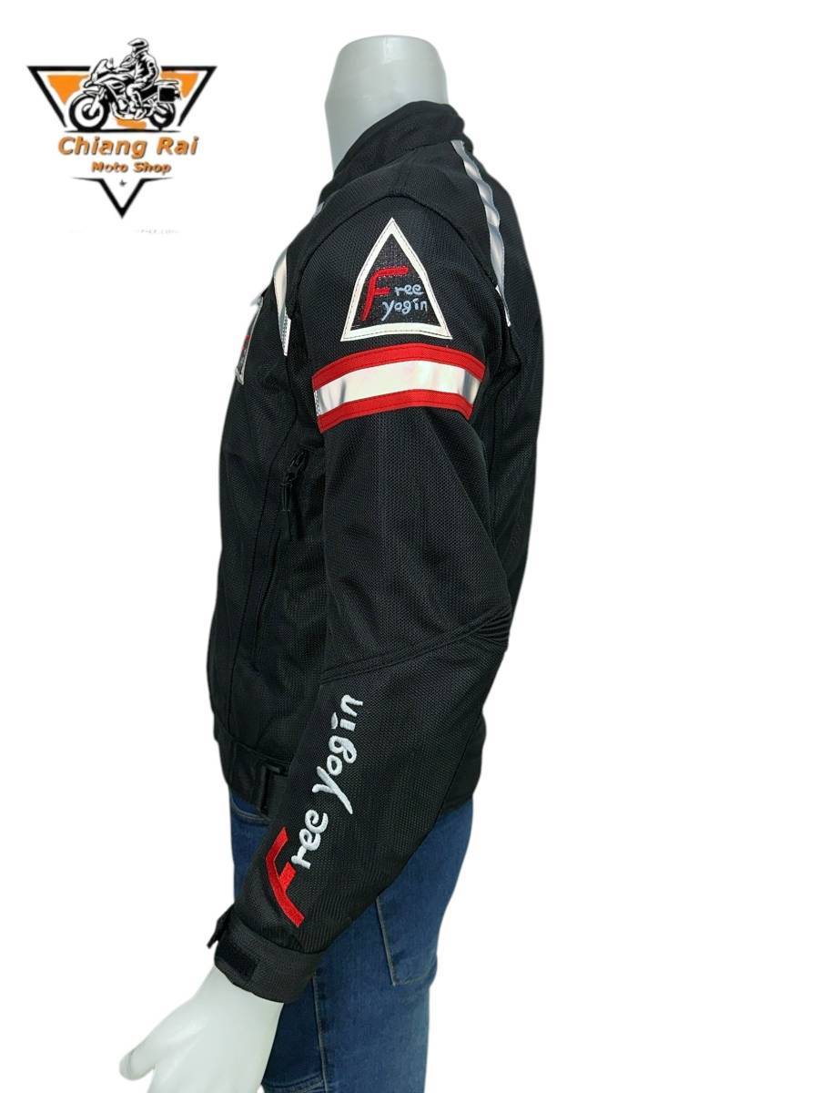 เสื้อขี่มอเตอร์ไซด์แบบ Air Flow (ดำ-แดง) เบอร์ XXXL : อก 50" ยาว 27" (Air Flow)