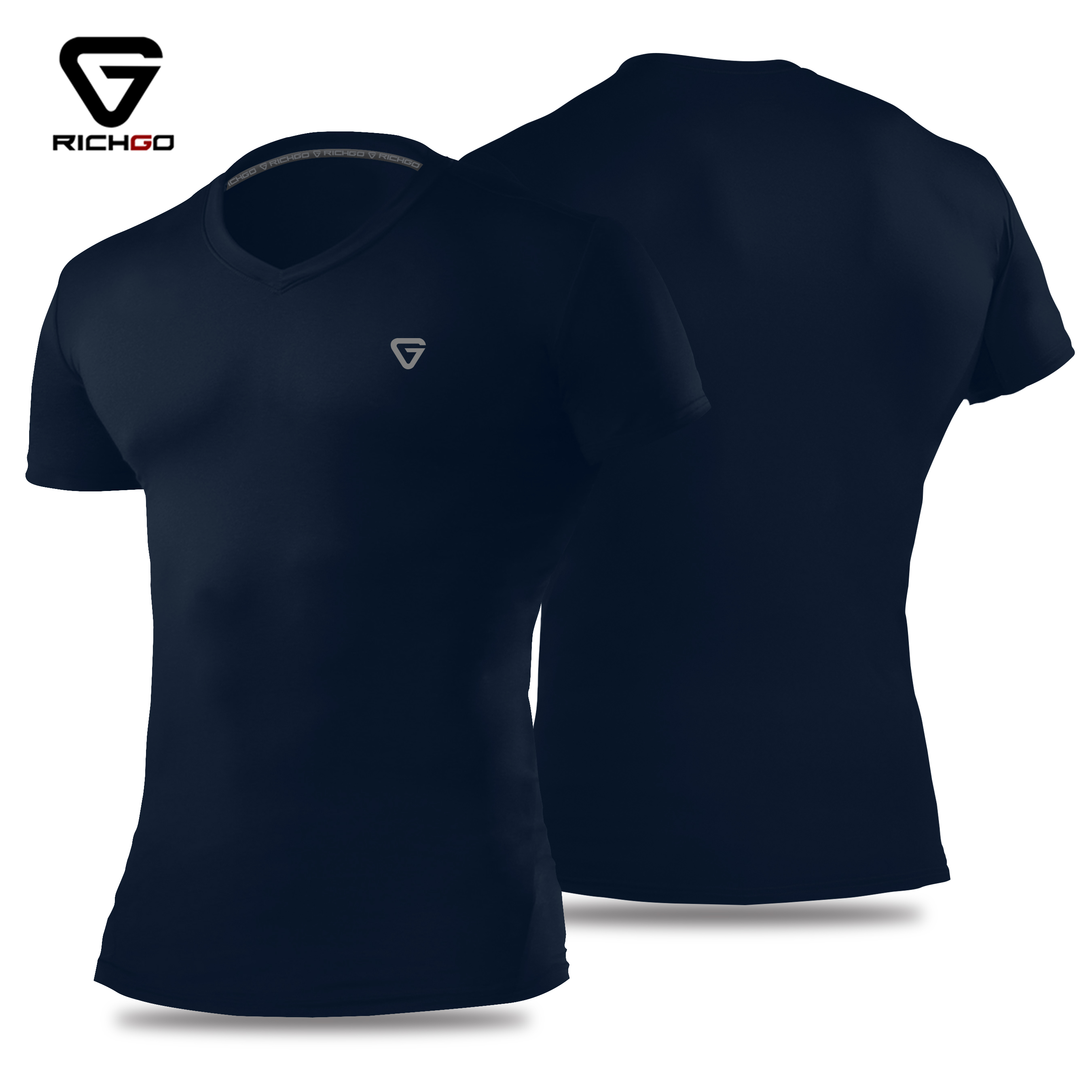 NVPL13-เสื้อยืดคอวีRICHGO