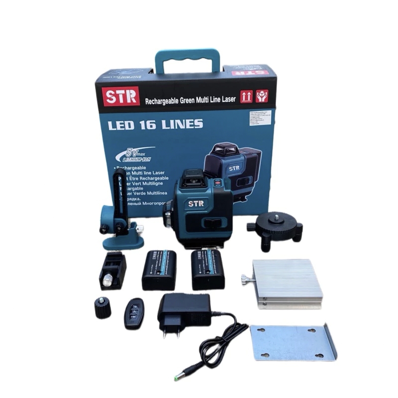 เครื่องวัดระดับเลเซอร์ ยี่ห้อ STR 16 เส้น แสงสีเขียว พร้อมอุปกรณ์ครบชุด
