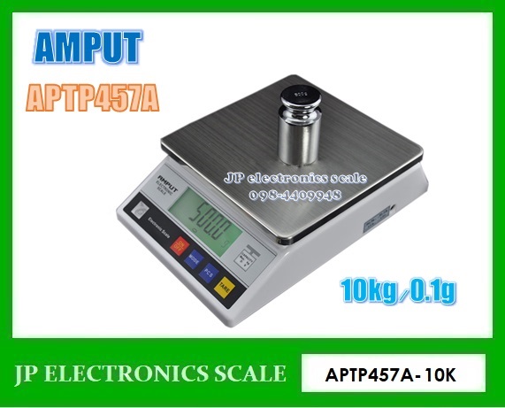 เครื่องชั่งดิจิตอล10kg ตาชั่งดิจิตอล10kg เครื่องชั่งน้ำหนักดิจิตอล10กิโลกรัม เครื่องชั่งดิจิตอล10กิโลกรัม เครื่องชั่งตั้งโต๊ะดิจิตอล10กิโลกรัม ความละเอียด0.1g ยี่ห้อ AMPUT รุ่น APTP457A-10K จานชั่งเป็นสแตนเลสขนาด 18x18cm.