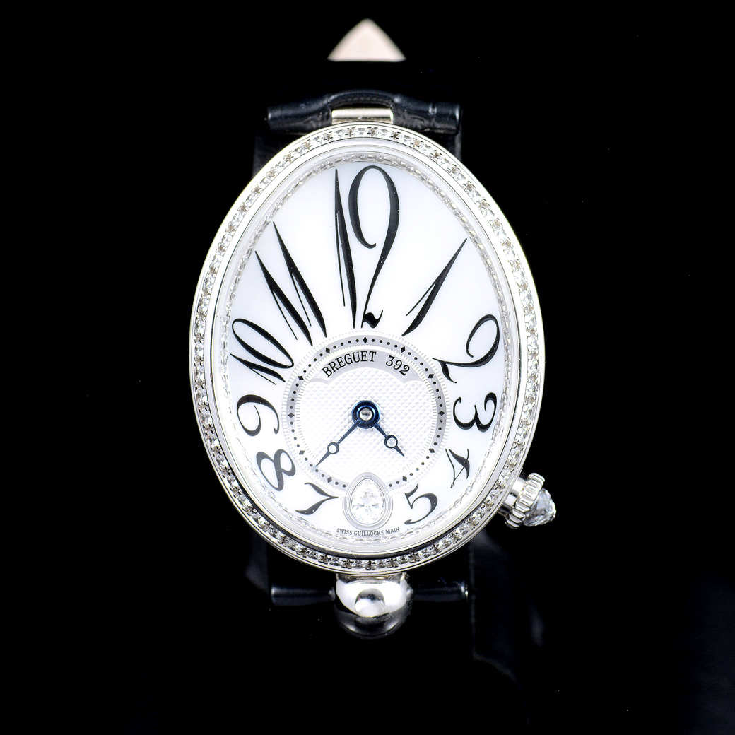 Breguet Reine De Naples White Gold With Black Leather Watch MOP Dial Shopไทย ปี2022 Automatic ขนาด 29.5 x 37 mm