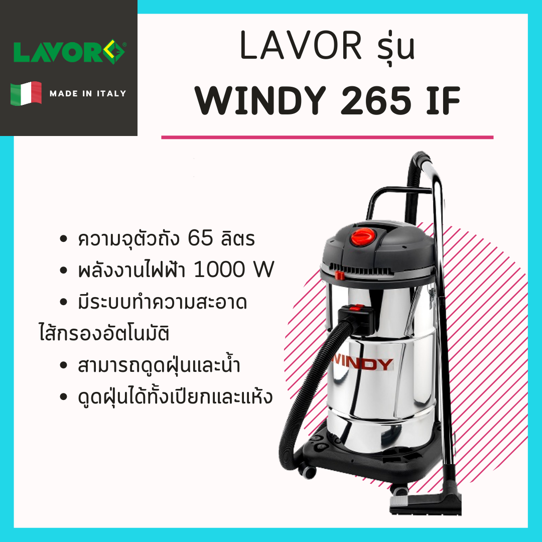 เครื่องดูดฝุ่น 2 มอเตอร์ รุ่น Windy 265 IF