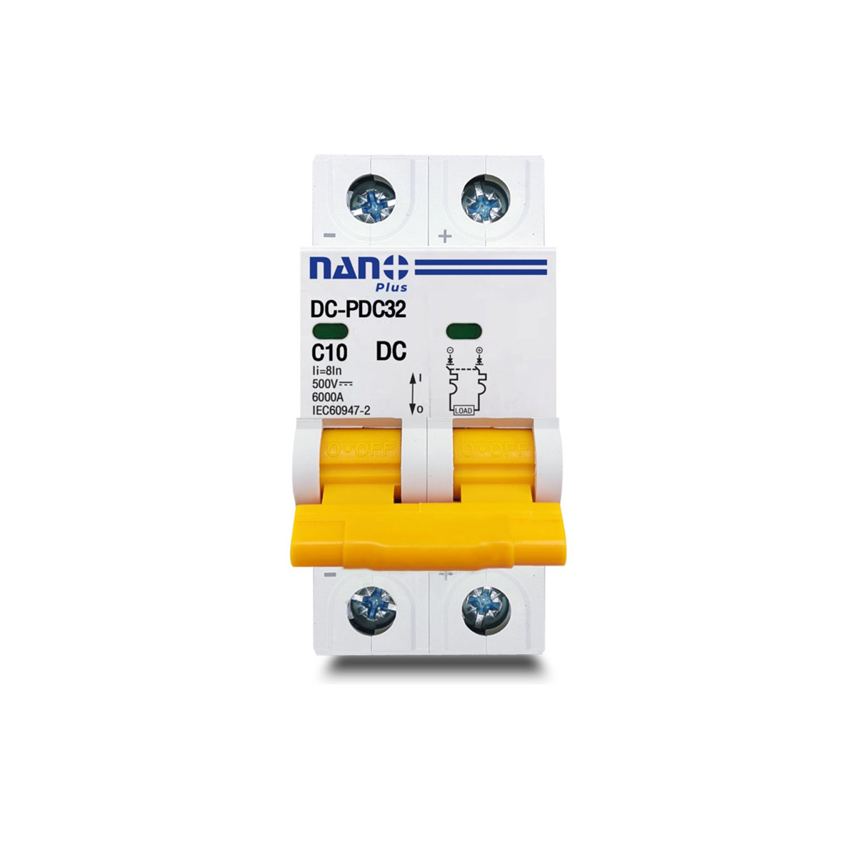 NANO เซอร์กิตเบรกเกอร์ NANO PLUS 6kA DC 2P 500V (1 ชิ้น/กล่อง) รุ่น DC-PDC32