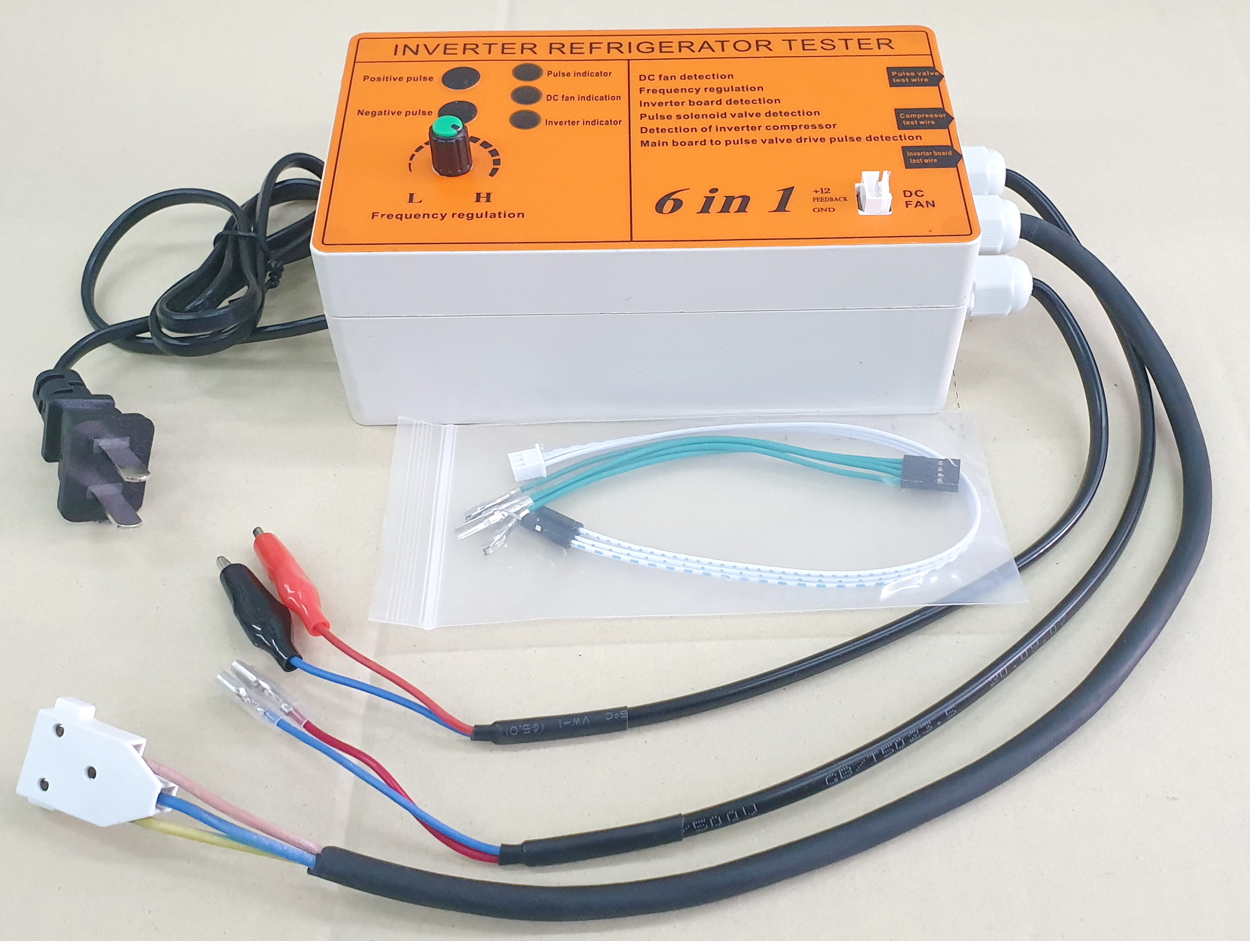 6in1 เครื่องมือทดสอบคอมเพรสเซอร์ตู้เย็นระบบอินเวอเตอร์ (เพิ่มฟังค์ชั่นการเช็คพัดลม 12VDC)