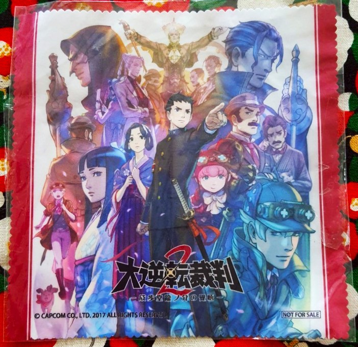 ผ้าเช็ดแว่น ผ้าทำความสะอาด แว่น / หน้าจอคอมพิวเตอร์ / จอโทรศัพท์ The Great Ace Attorney 2: Resolve จากญี่ปุ่น Size : 15 x 15 cm MADE IN JAPAN