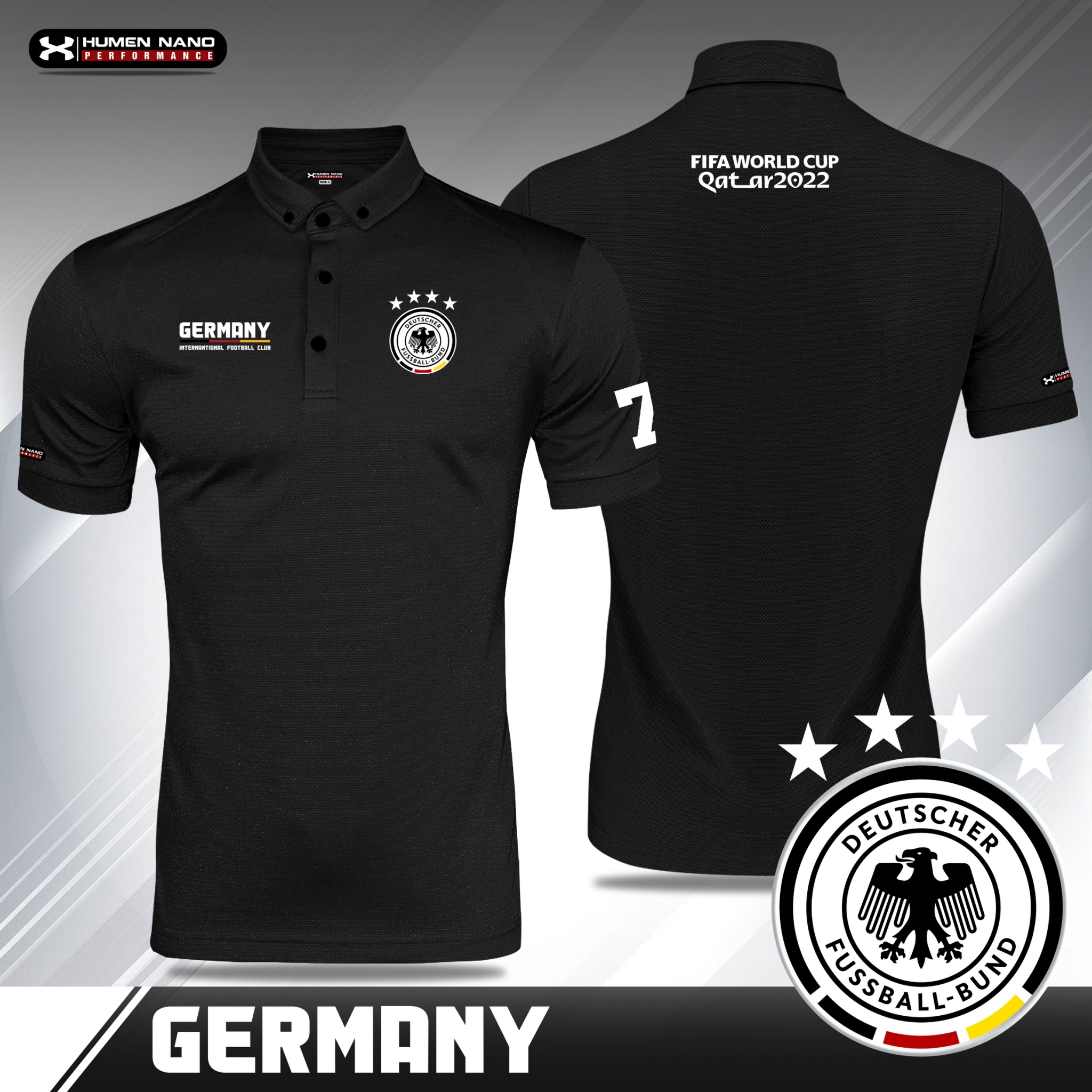 FB04-เสื้อโปโลแฟชั่น ทีมชาติเยอรมัน 2022