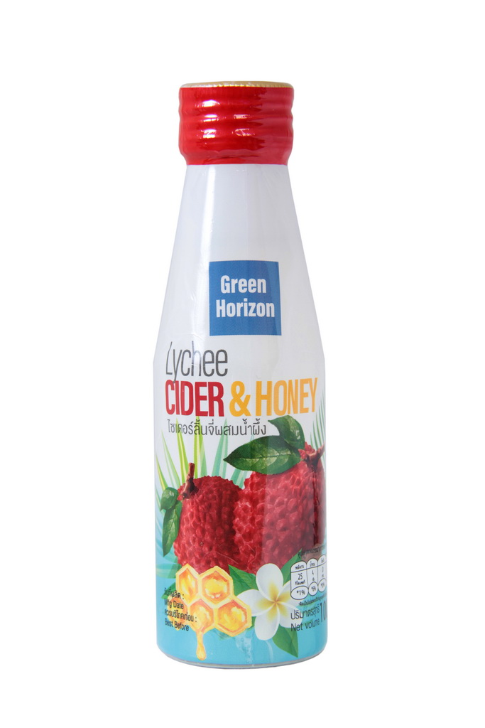 กรีน ฮอไรซัน ไซเดอร์ลิ้นจี่ผสมน้ำผึ้ง ตราขอบฟ้าเขียว ขนาด 100 ซีซี (Green Horizon Lychee Cider & Honey 100 ML)