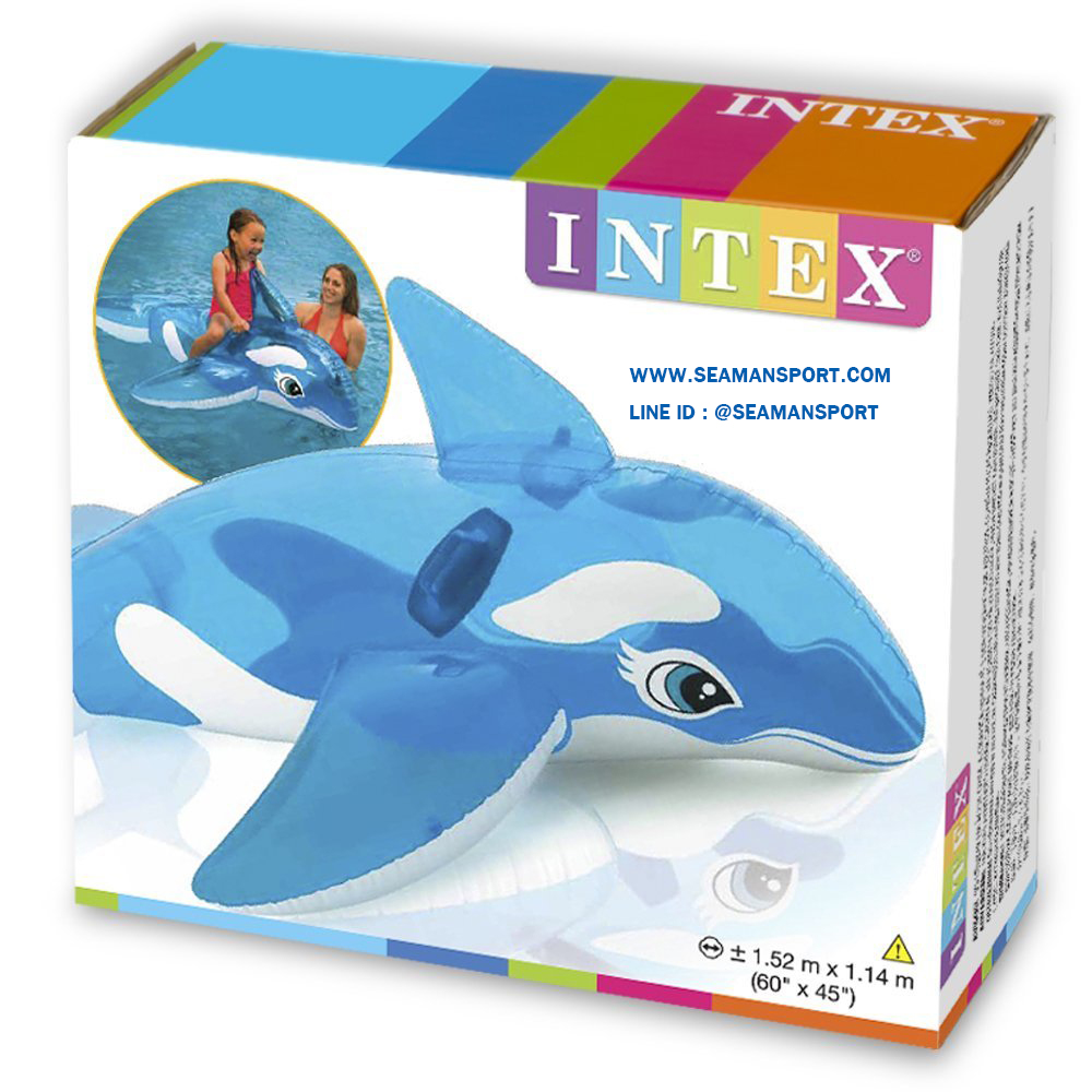 intex 58523 แพยางลายปลาวาฬสีฟ้า WHALE RIDE-ON