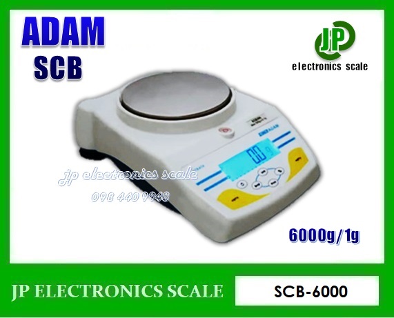 เครื่องชั่งละเอียดสูง 6000g เครื่องชั่งดิจิตอล 6000g ตาชั่งดิจิตอล6kg เครื่องชั่งน้ำหนักดิจิตอล 6000กรัม เครื่องชั่งดิจิตอล6000กรัม ตาชั่ง6000กรัม ความละเอียด1g ยี่ห้อ ADAM รุ่นSCB6000 จานชั่งสแตนเลสสเส้นผ่าศูนย์กลางขนาด 145mm.