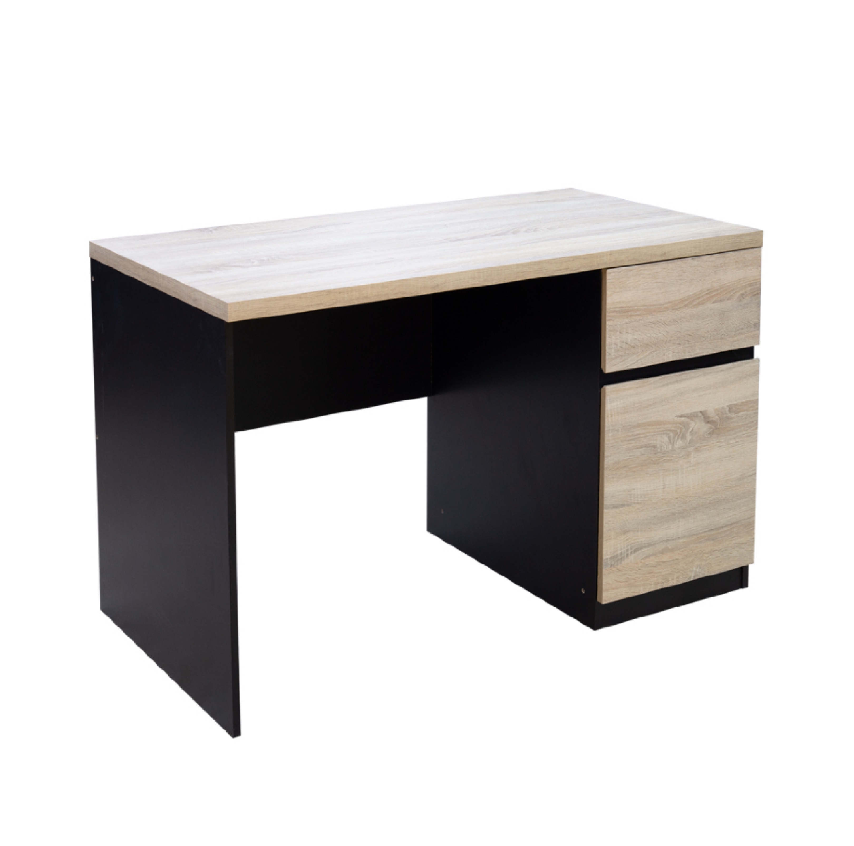 DELICATO โต๊ะทำงาน 2ลิ้นชัก Aegon 100x60x75ซม. สีลายไม้/ดำ